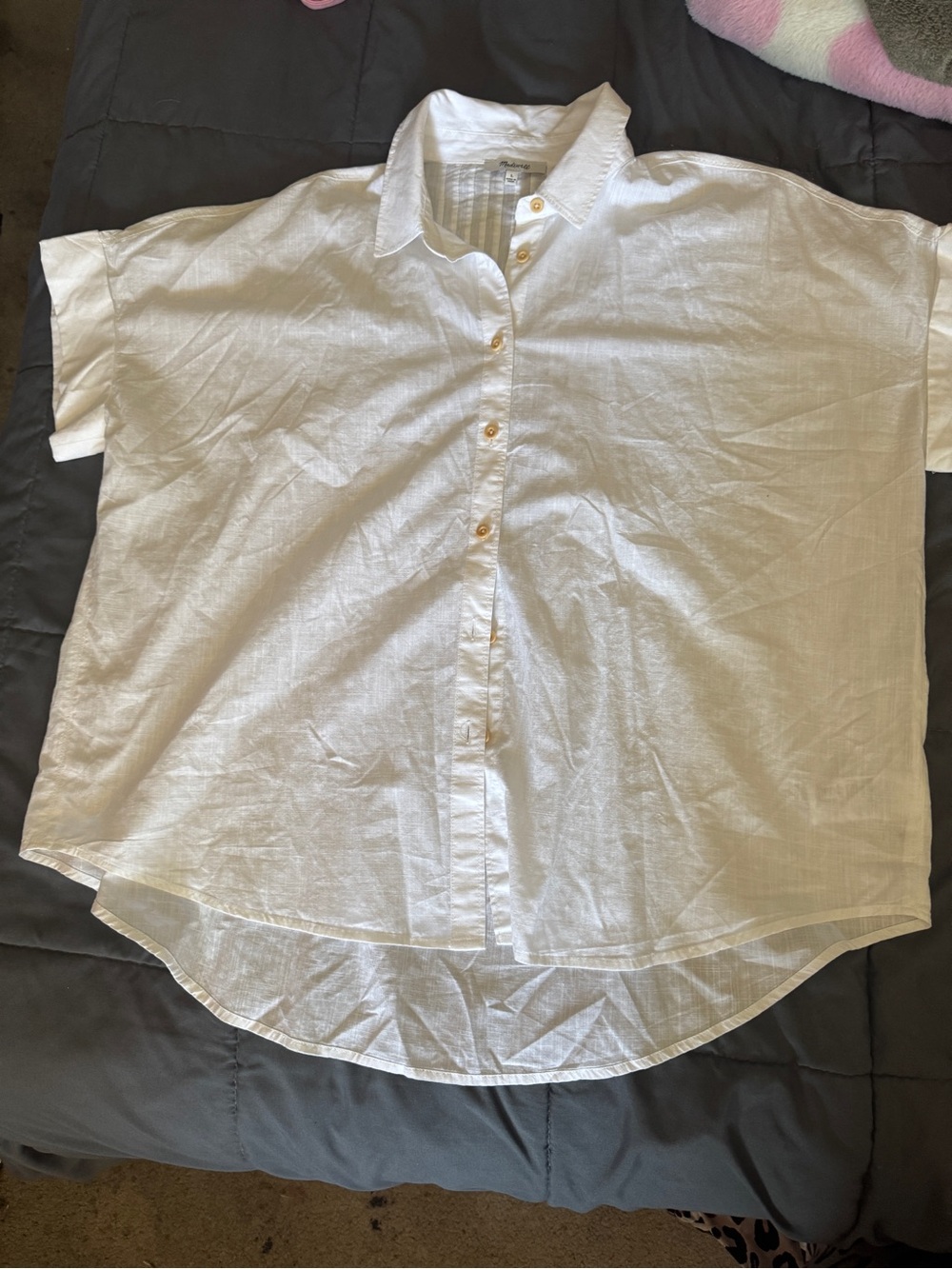 Madewell White short sleeve button up